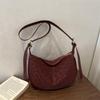 Leopard Print Velvet Single Shoulder Bag: Women's Fashionable Large Capacity Underarm and Crossbody Bag