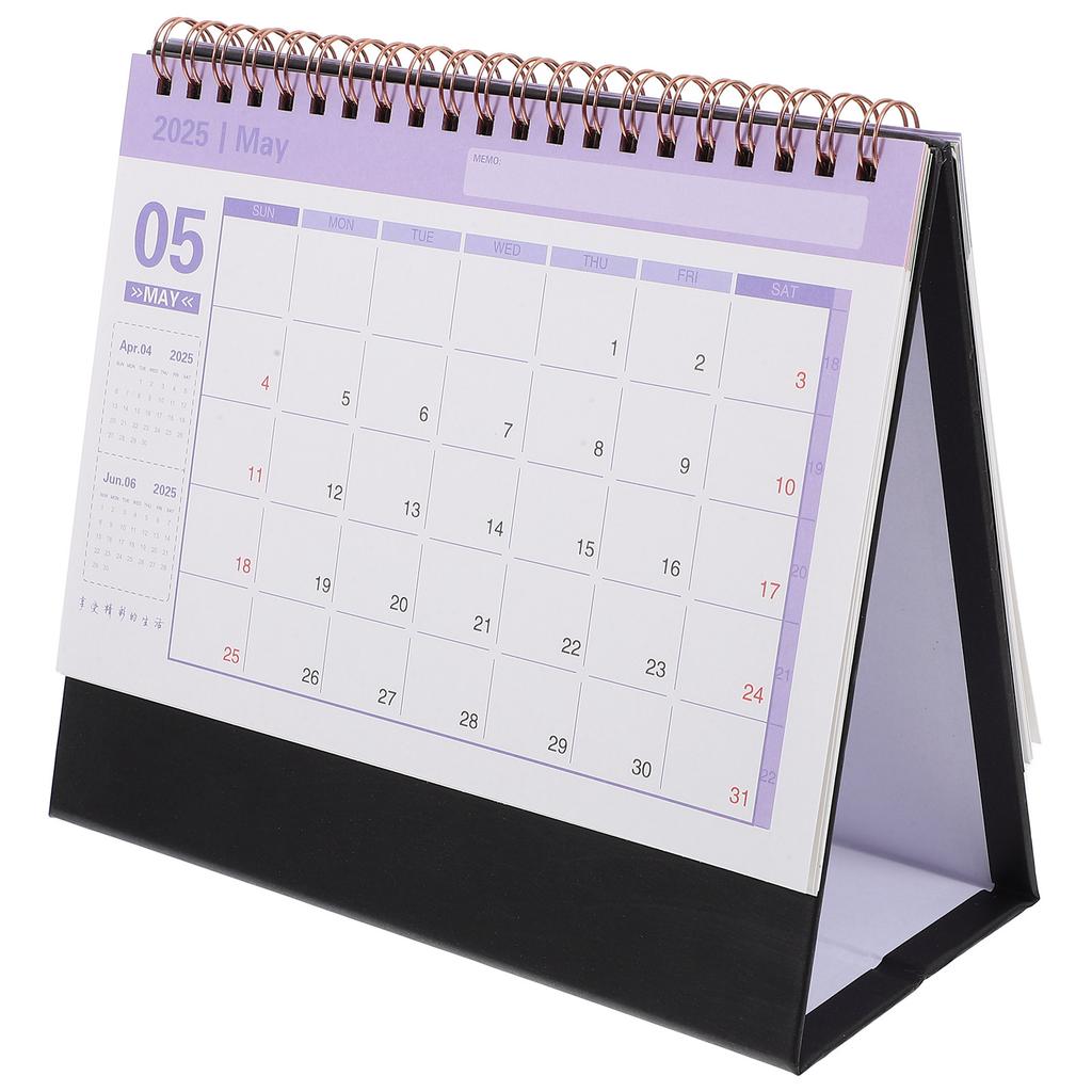 Englischer Desktop-Kalender Papier Dick Minimalistisches Design Tragbarer Desktop-Kalender für Büro Heimgebrauch Ganzjahresplanung
