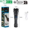 USB 300 Minute Chargeable Flashlight Strong Light 3 Modes Hand Lamp 18650 Battery Torch Waterproof Camping Hiking Night Patrol