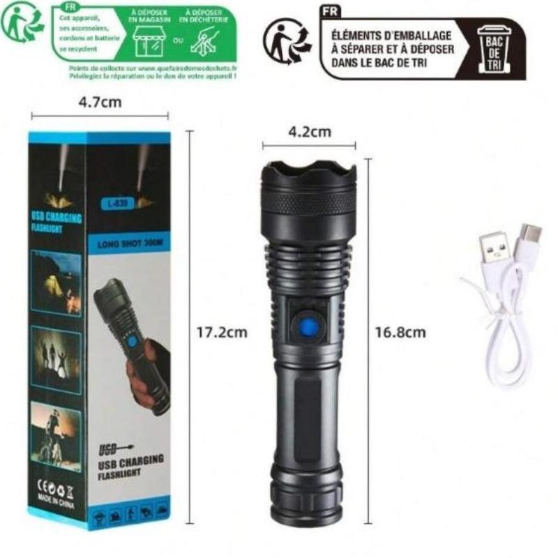 USB 300 minut dobíjecí svítilna silné světlo 3 režimy ruční lampa 18650 baterie svítilna vodotěsná kempování turistika noční hlídka