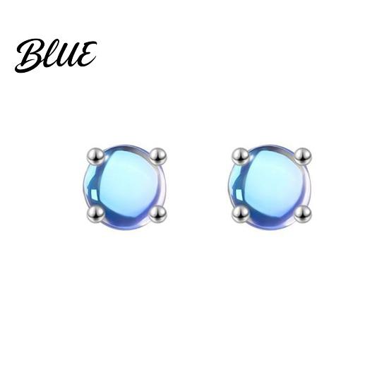 Stud Earrings 1 Pair Women Moonstone Alloy Ear Studs Lightweight