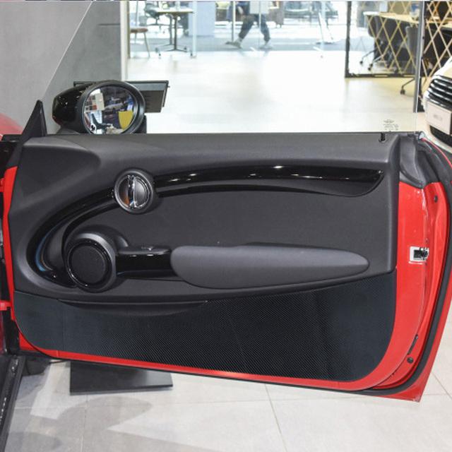 Carbon Fiber/leather Sticker Car Inner Door Panel Protection Anti Kick Film Sticker For Mini Cooper F55 F56 R56 R60 F54