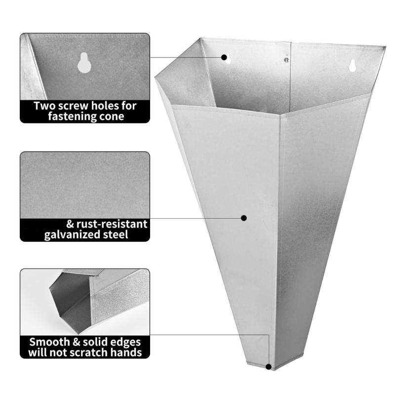 Heavy Duty Chicken Restraint Funnel Cone For Hens Turkeys Broilers Flat Back Wall Mount Design Feathered Damage Prevent