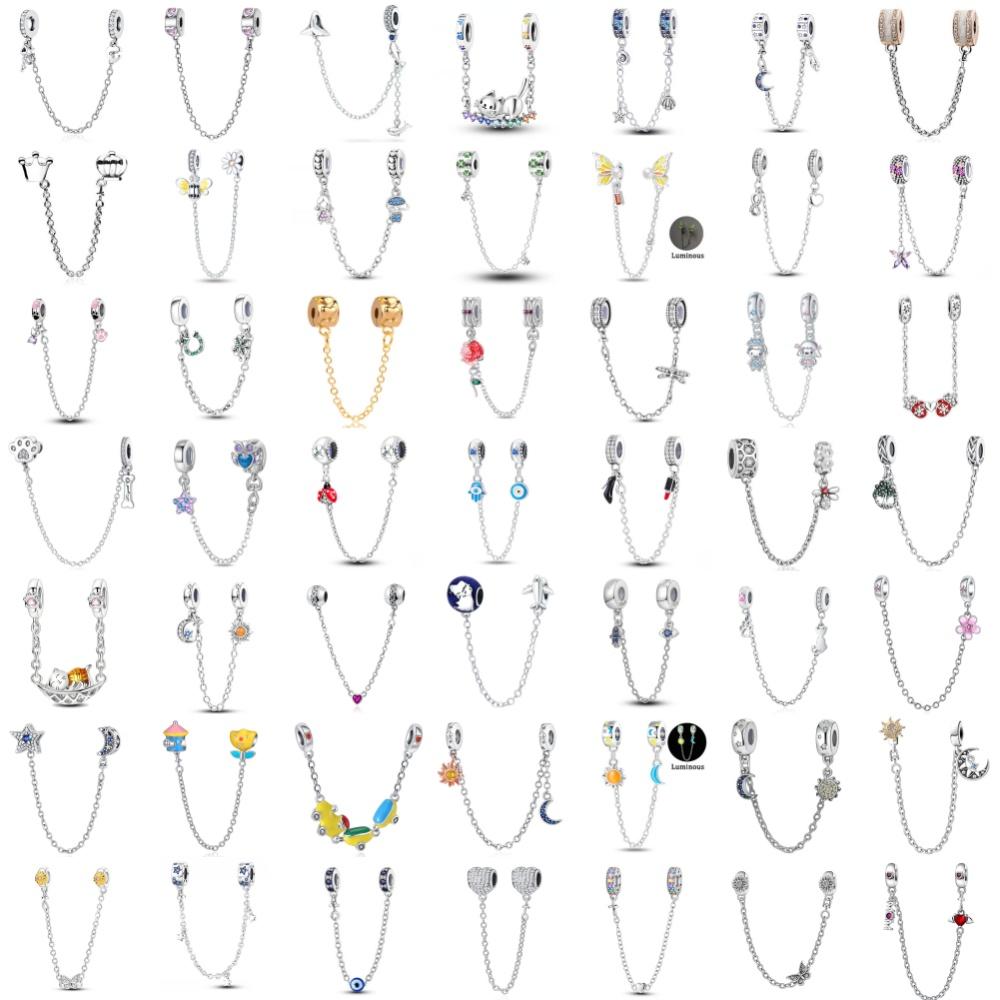 925 Silber Charms Passend für Original Armband Damen Schmuck Geschenk Schmetterling Stern Mond Herz Liebe Klemme Perlen Sicherheitskette Anhänger