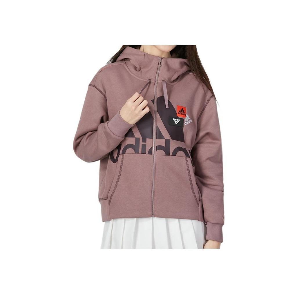 Adidas Large Logo Print Casual Jacket Women Jacket Light-Purple HM5299
