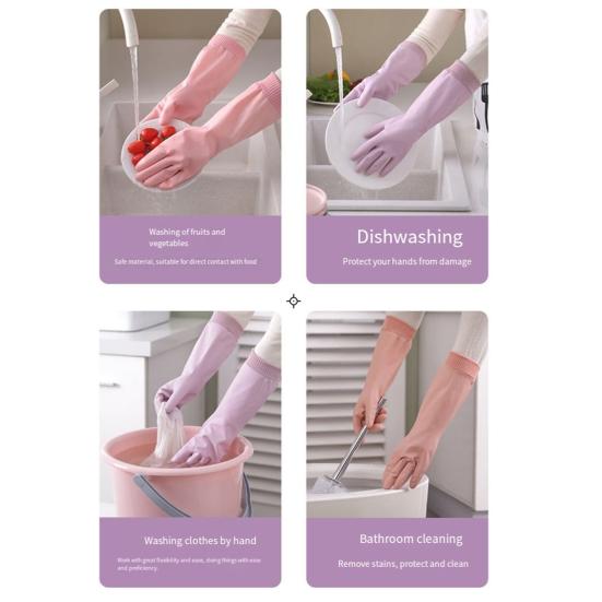 1 Par Guantes de Limpieza de Nitrilo Reutilizables Impermeables Resistentes al Desgarro Guantes de Lavavajillas de Cocina para Tareas Domésticas