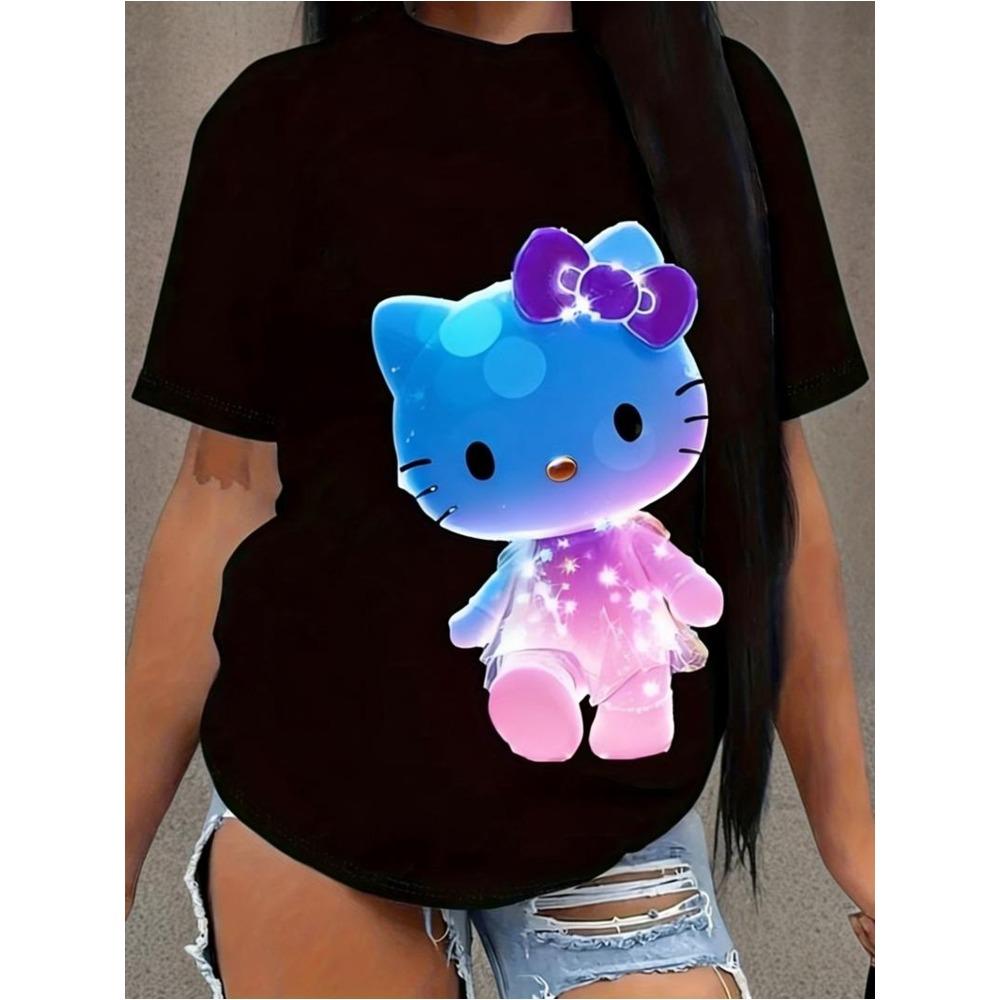 

Cute Anime Tops, Women s All-Season Daily Wear, Fun Cartoon Printed XXS