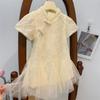 Girls Summer Vintage Cheongsam Dress Elegant Princess Tulle Gown Kids Party Formal Wear Children Clothing