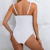 Summer Monokini Sexy One Piece Swimsuit Solid Color Deep V Neck Backless Slim Fit