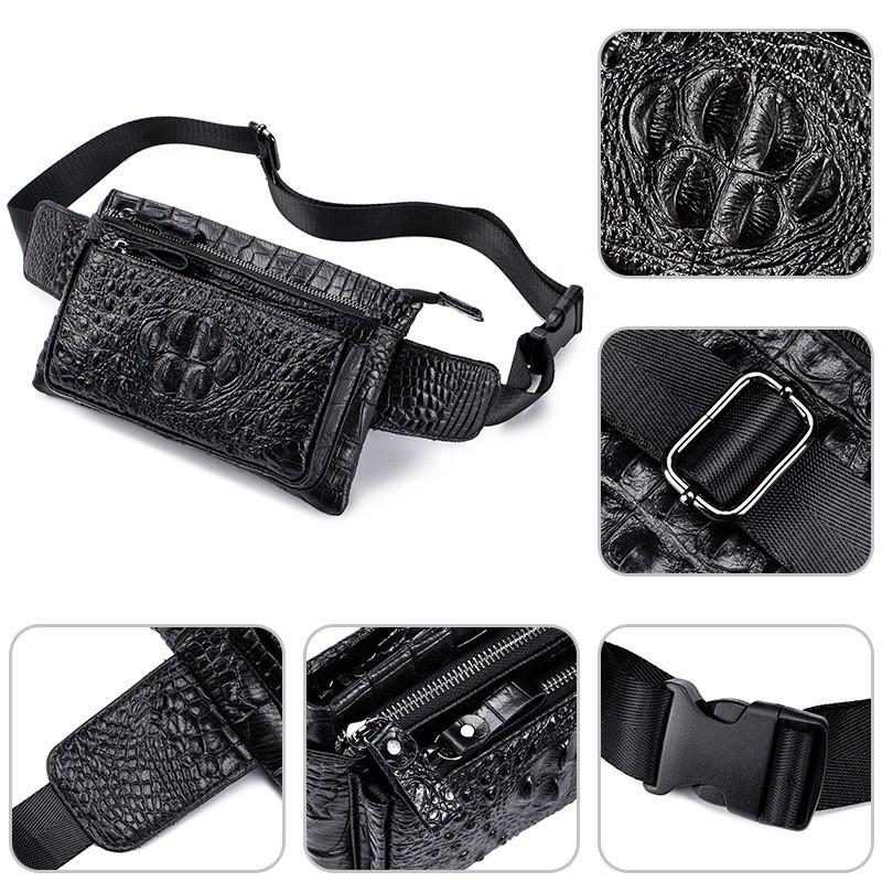 Kopfschicht Rindsleder Hüfttasche Herren Multifunktional Sport Leder Crossbody Handys Hochwertiges Gefühl