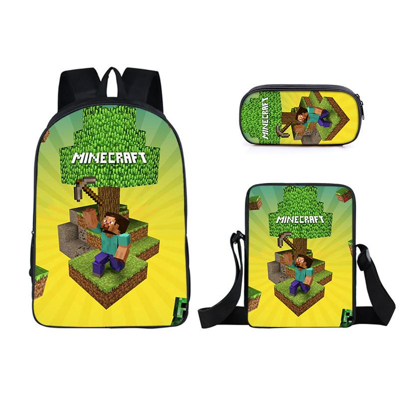 Minecraft Cartoon Game Character Printed Children Large Capacity Backpack