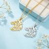 Retro Fashion Hollow Line Horsehead Necklace Stainless Steel Geometric Horsehead Animal Pendant Neck Chain Jewelry Gift