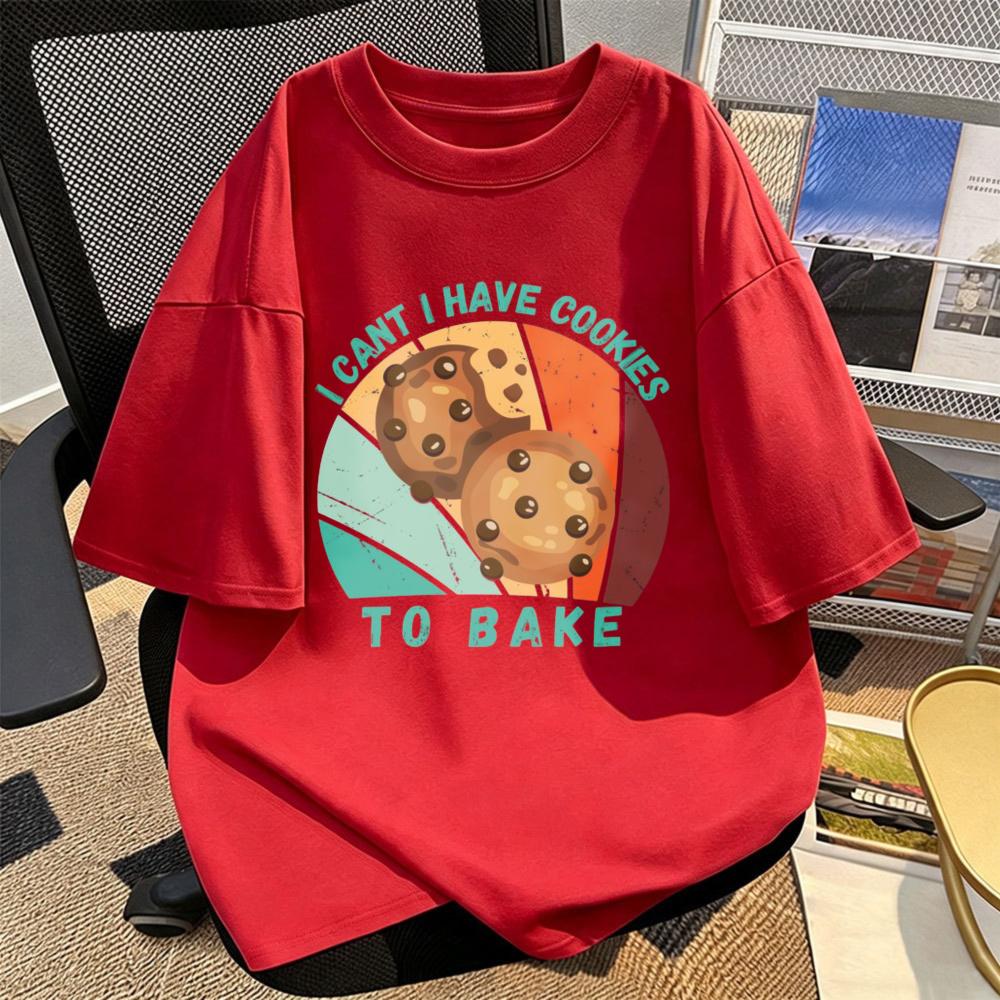Cookie Baking Humor Cotton Tshirt Casual Streetwear Unisex Tee Retro Food Theme Gift For Baker Trendy Summer Shortsleeve Tops