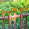 Metal Garden Ornaments Rusty Bird Silhouette Patina Figurines Outdoor Statues for Patio Yard Wall Sculptures