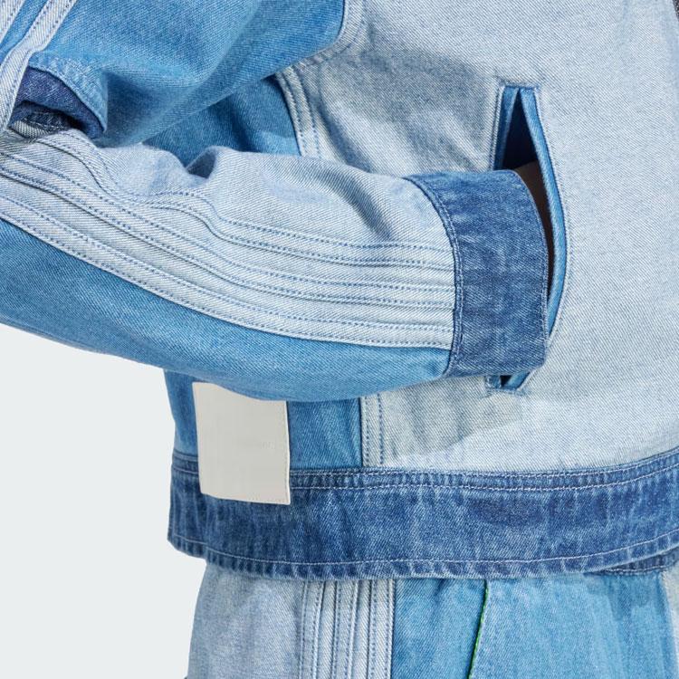 adidas Originals Kseniaschnaider Denim Patchwork Track Top Women Jacket Light-Blue IU2464