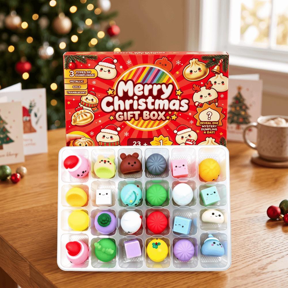 24pcs/set Soft Mystery Dumplings Squeezes Toy Slow Rising Dumplings Fidget Toy Christmas