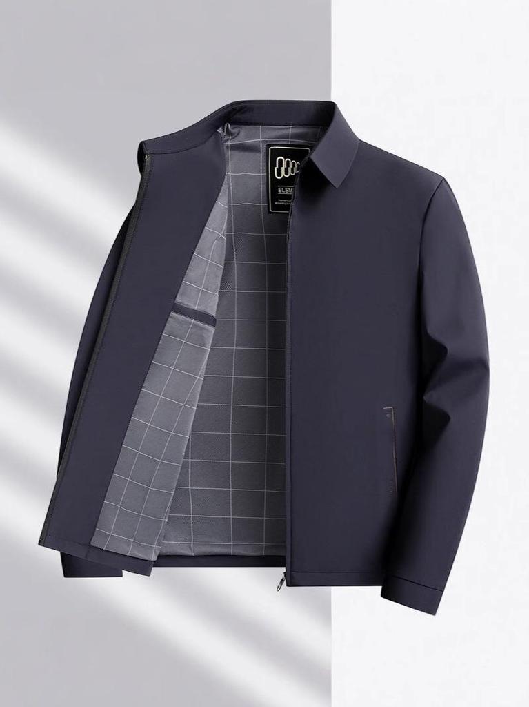 Men's Windproof No-Iron Business Casual Lapel Jacket for Spring and Autumn