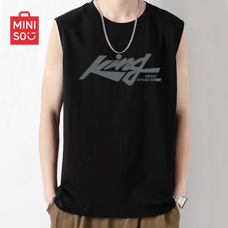 MINISO Мужская летняя свободная хлопковая майка L