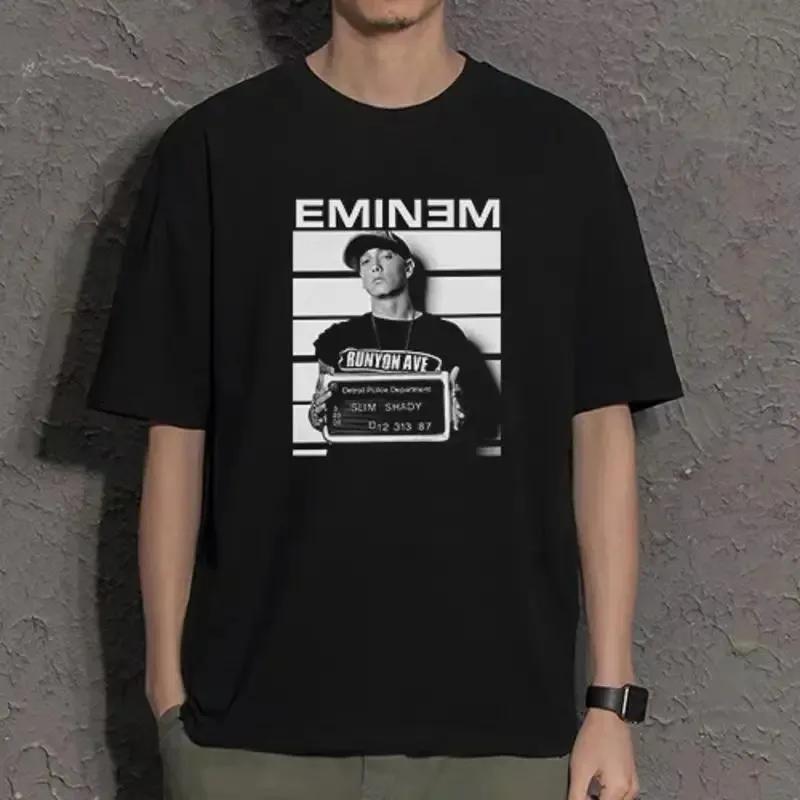 Rapper Eminem Print T-shirt UnisexTshirt Trend Hip Hop Rock Oversized Short Sleeve Tee Summer Cotton T Shirts Clothes Tops