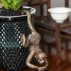 Vintage Bronze Harz Klettertiere Statue Blumentopf und Vase Hugger Miniatur Feengarten Dekoration Harzkunst Handwerk Dekorationen