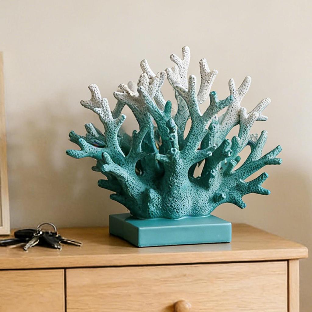 Harz Korallenstatue Harz Faux Koralle Realistische Dekorative Skulptur Künstliche Statue Nautisches Ornament Für Wohnzimmer Eingang