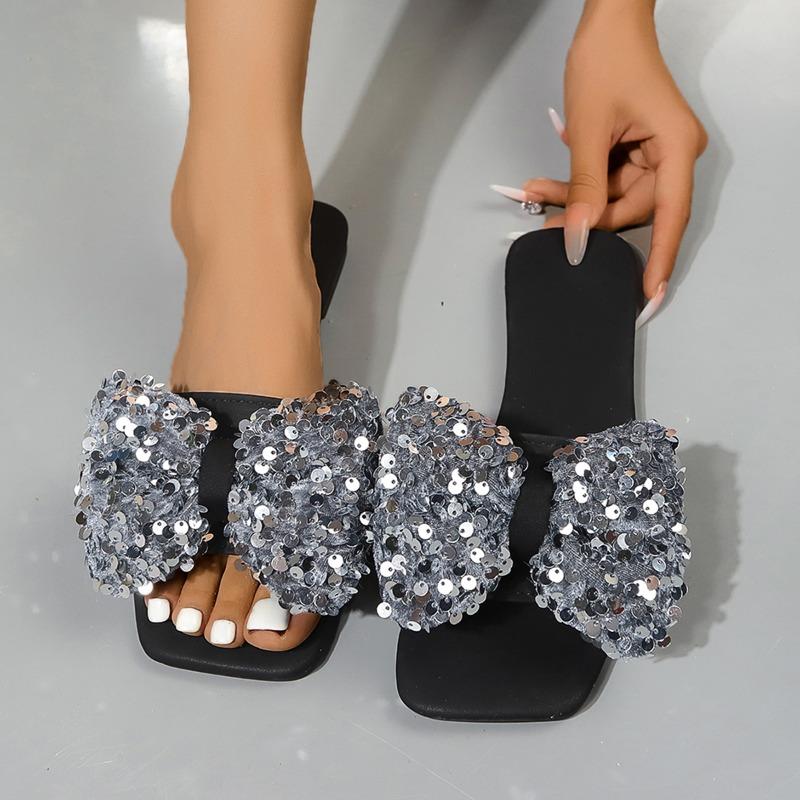 

Fashion Women Slippers Fashion Butterfly Knot Slippers Women Non-slip Flat Heel Casual Comfortable Sandals Slides Women Zapatos De Mujer 43 бежевый