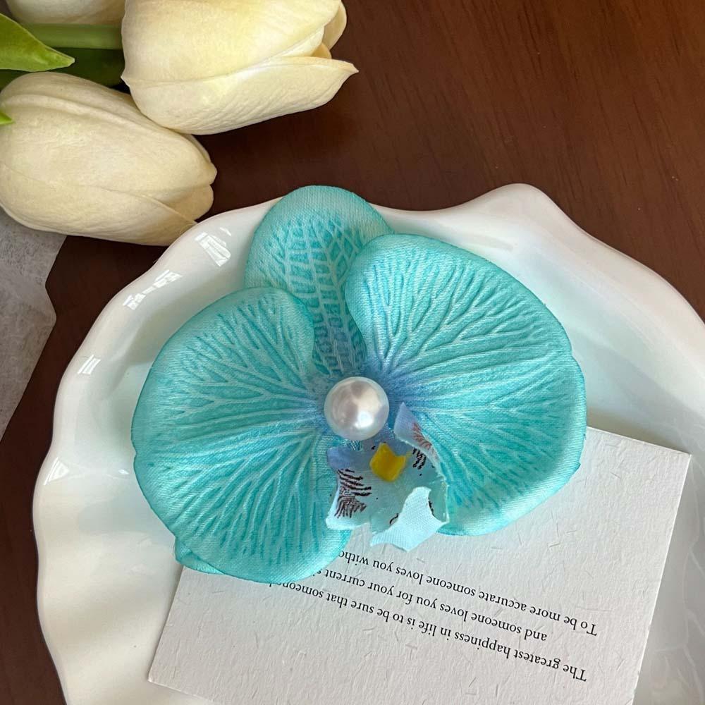 Bohemian Style Butterfly Orchid Hair Clip Sweet Women Side Clip Orchid Flower Hairpin  Seaside