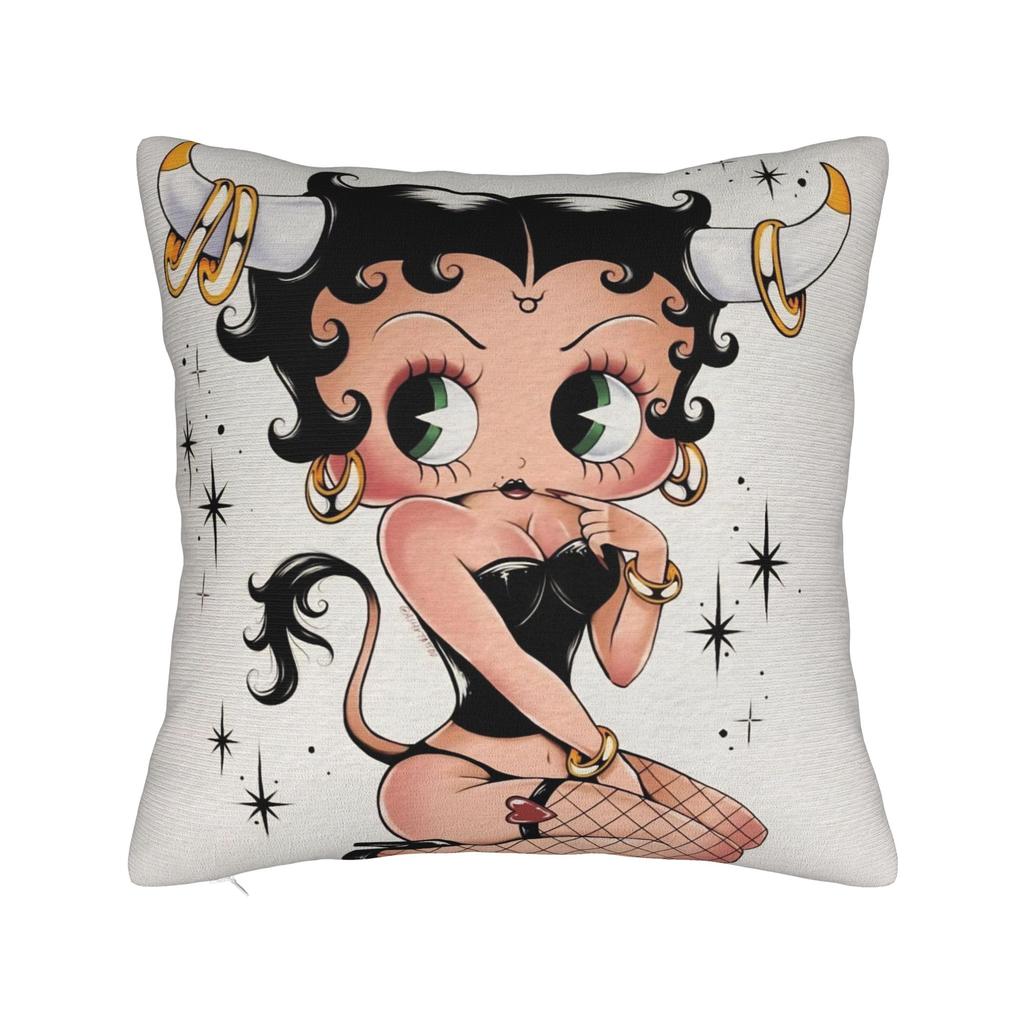 Anime B-Betty Boops Pillowcase Soft Polyester Cushion Cover Decorations Throw Pillow Case Cover Home Square 45X45Cm