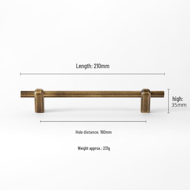 American Retro Brass Single-Hole Drawer Handle - French Vintage Style Pure Copper