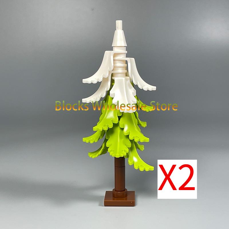MOC Christmas Gift Present Assembly Toy Small Particle Building Block Set Christmas Tree Fir Tree Scene Desktop Ornament