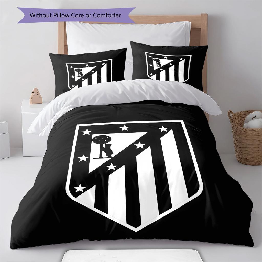 Juego de Edredón Ropa de Cama Atleti Funda de Edredón Funda de Almohada Decoración del Hogar Regalo de Cumpleaños (1 * funda nórdica + 2 * fundas de almohada, sin núcleo)