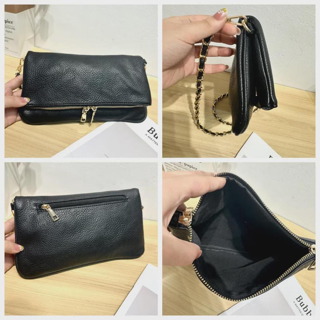 Trendige Umhänge-Schultertasche mit Litschi-Muster - Schlichtes, vielseitiges Design