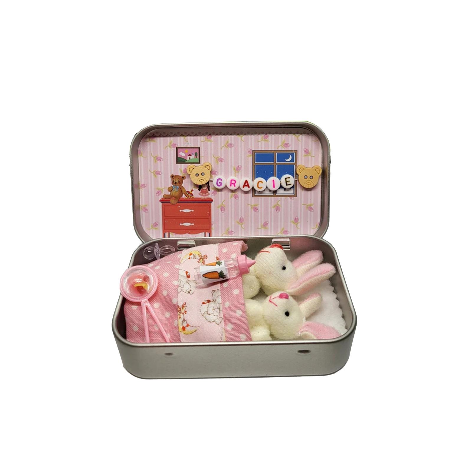 

Пасхальные креативные милые плюшевые игрушки, железные подарочные коробки, маленькие плюшевые карманные банки One Size розовый