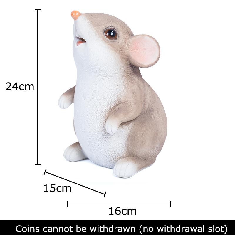 Lovely Mouse Piggy Bank Child Savings Jar Desk Decoration Ornaments Creative Animal Resin Sculpture Room Aesthetic Decor