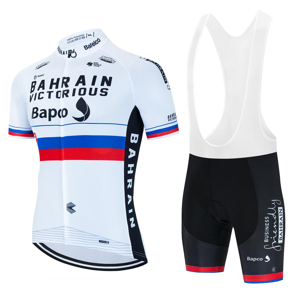 Bahrain Victorious Team 2024 Summer Men Anti-UV Cycling Jersey Set Breathable Racing Sport Bicycle Jersey MTB Cycling Clothing