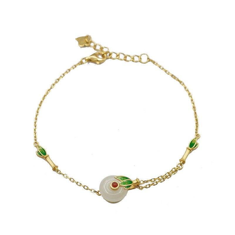 925 Sterling Silver Bracelet For Women Color Painting Craft Immortal Retro Style Light Luxury High Sense Bracelet Women 'S New