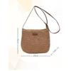 Large Capacity Straw Shoulder Bag With Zipper New Handmade Woven Bag Versatile Crossbody Bag For Women Vacation Beach Bag