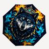 1pc Flame-Crowned Wolf Automatic Opening and Closing Folding - A Good Choice for Gifts, Fashionable and Convenient Umbrella With Cute Cartoon Cha