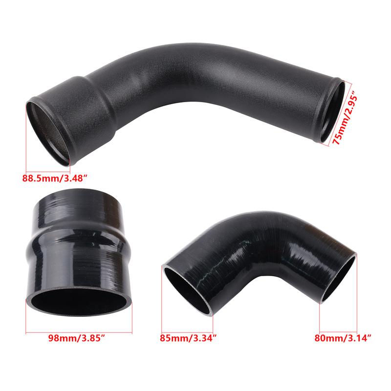 Turbo Intercooler Outlet Cold Side Charge Pipe for Ford 2017-2025 6.7L Powerstroke intercooler Pipe aluminum 4-Ply Boots
