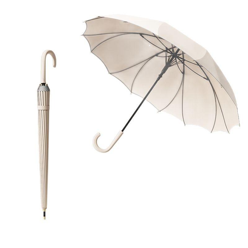 New enlarged one-piece umbrella long handle high value automatic rainstorm special large reinforcement thickened and strong