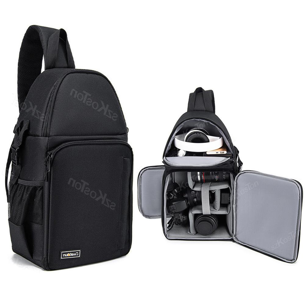Portable Single Shoulder Camera Bag Multi-functional Capacity Backpack Waterproof Photography DSLR Lens Bags Black