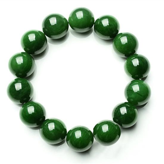 Přírodní 10mm tmavě zelené umělé nefritové kulaté korálky Strečový náramek jako dárek