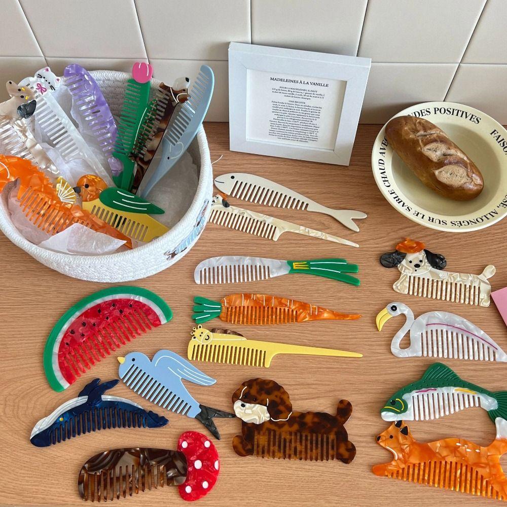 Tulip Acetate Comb Animal Hairdressing Combs Portable Makeup Comb  Student