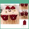 Modern Stylish Red And Black Plaid Chair Cover With Plush Pom Poms For Christmas Decor