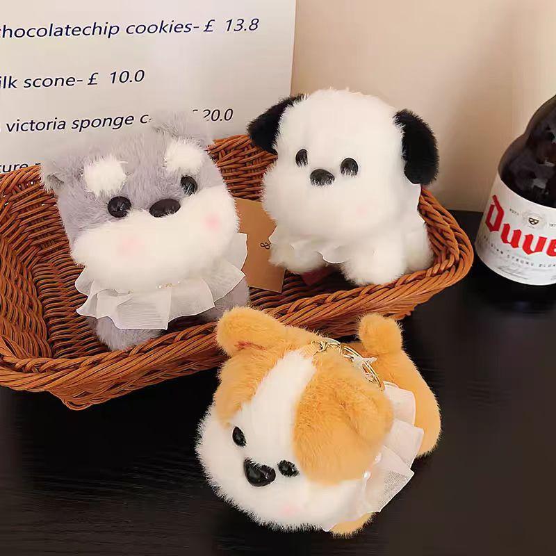 Uroczy Różowy Mały Szczeniak Biddy Bear Brelok Wisiorek Kreatywna Pluszowa Lalka Szczeniak Para Dekoracja Wisząca na Tornistrze