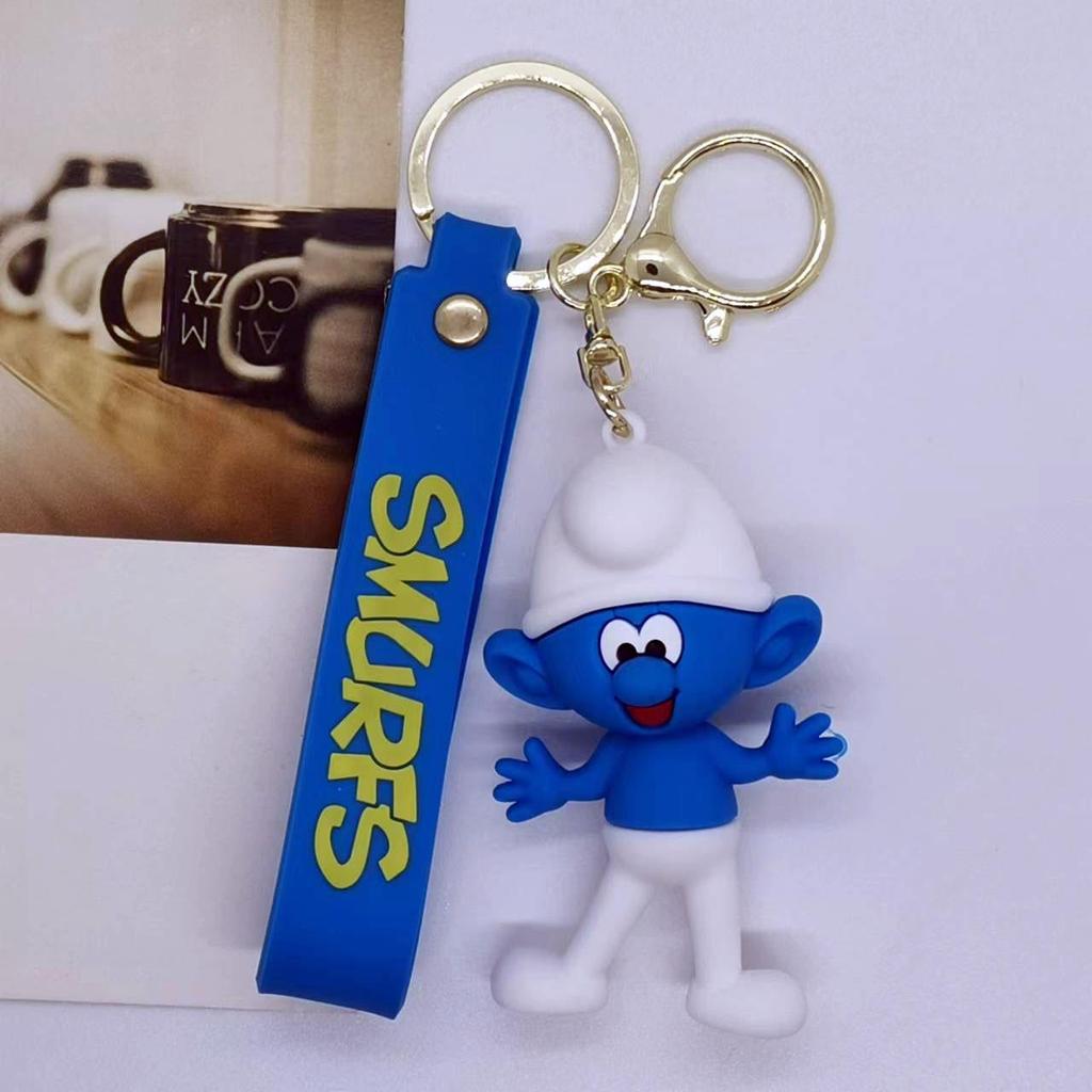 Cartoon Smurfs Doll Keychain Pendant for Bags and Cars - Blind Box Gift