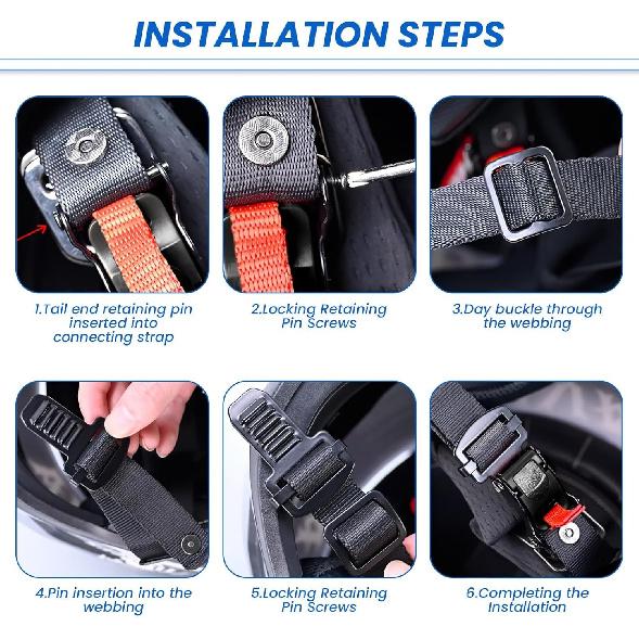 Helmet Quick Release Buckle Kit Stainless Steel Ratcheted Chin Strap Adapter for Motorcycle Helmets Easy tallation