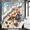 Creative Beach Starfish Shower Curtain Washable Dirt-Resistant Shower Head Waterproof Polyester Bath Curtain For Home Decor