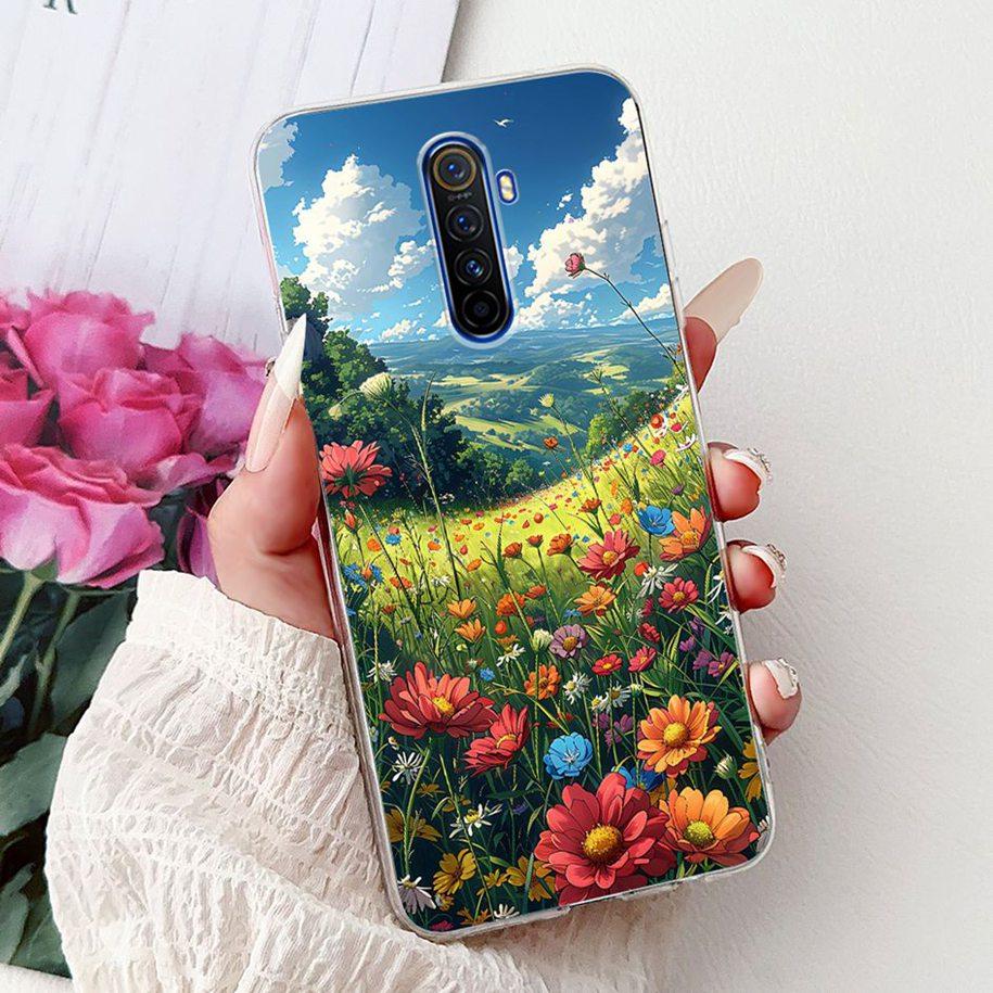 For Realme X2 Pro Case RMX1931 Cover Popular Flower Soft Clear Silicone Back Cover For Realme X2 XT Bumper RMX1921 RMX1992 Funda