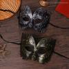 1 Pc Carnival-Masquerade Mask Vintage Mask Gold Silver Half Face Mask Plastic Halloween Costume Party Mask Women Men